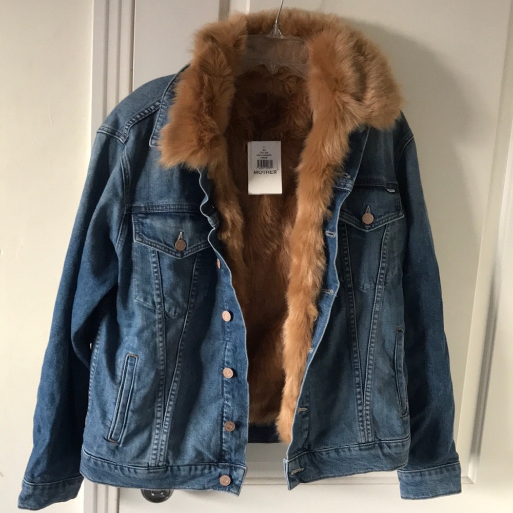 MOTHER Denim Jacket with Faux Fur